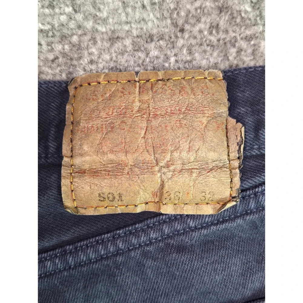 Vintage Levi's 501 Original Fit Jeans Mens 34x32 Dark Blue Button Fly Straight